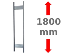 Multiplus T-Profil-Rahmen mit Tiefenriegeln, unmontiert, verzinkt, Tiefe: 1000 mm