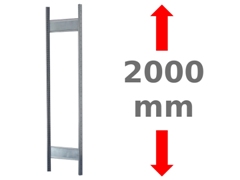 Multiplus T-Profil-Rahmen mit Tiefenriegeln, unmontiert, verzinkt, Tiefe: 1000 mm