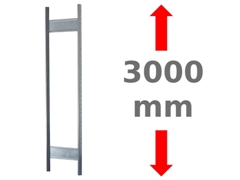 Multiplus T-Profil-Rahmen mit Tiefenriegeln, unmontiert, verzinkt, Tiefe: 1000 mm