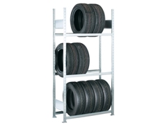 Anbauregal für Reifen (HxBxT): 2500x1000x400 mm, 4 Ebenen 